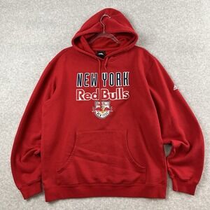 Red Bull Hoodie Energy Drink Adidas New York Logo Streetwear Soccer Red Men's L